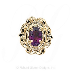 GS316 AMY - 14 Karat Gold Amethyst Slide 